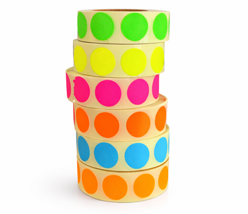 Afprijssticker - Gekleurde Sticker Rond 27mm - 1000/rol