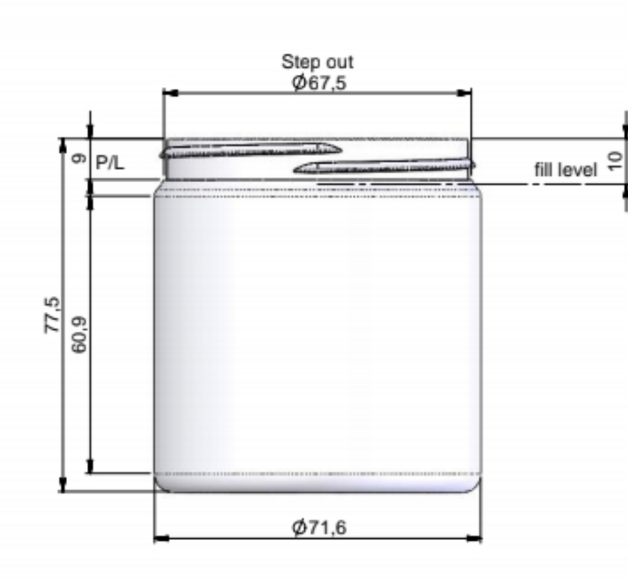 PET potten 250 ml incl. deksels