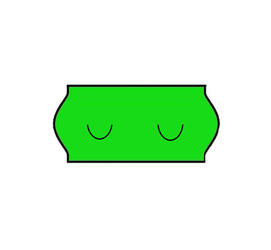 etiketten 26x12 Groen met U stanzing - 1ds á 36 rol