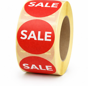 Sticker SALE 32mm - rood/wit - 500/rol
