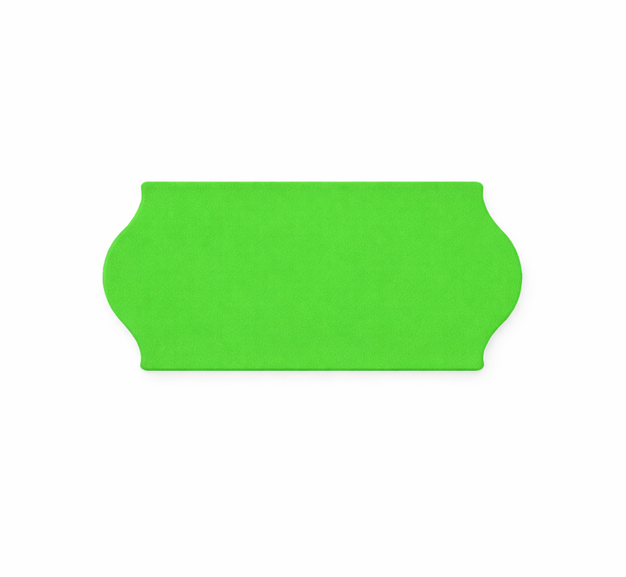 prijsetiketten 22x12 fluor groen - 42 rollen