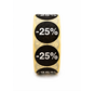 Kortingssticker % 25mm - zwart/wit |1000 per rol