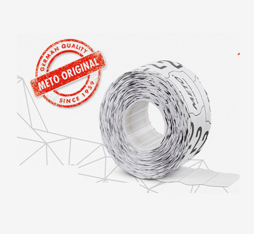 METO Prijsetiketten 22x12 wit - 1 ds á 42  rol Origineel