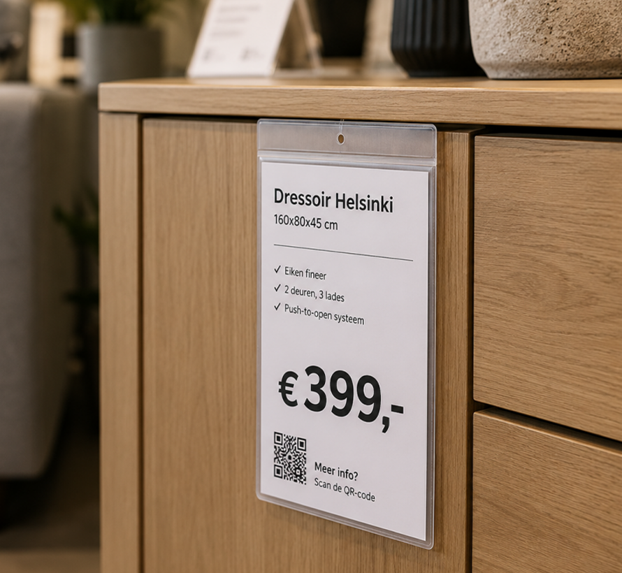 Prijskaarthanger | Prijshoezen | Meubelhoes A5 - A6 -A7- A8