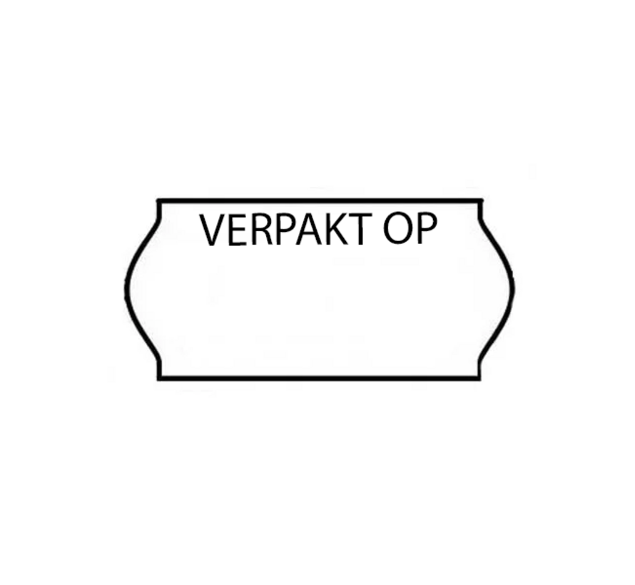 Etiketten 'verpakt op' 26x12 -  36rol/doos
