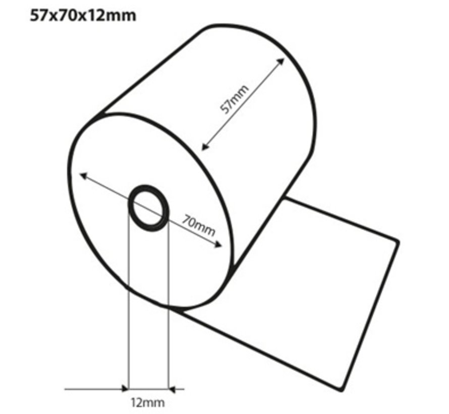 Kassarollen Duplorollen wit/geel 57x70x12 mm