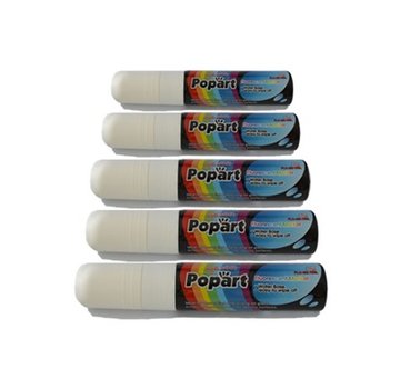 Popart Krijtstiften 15mm - Wit (5 stuks)