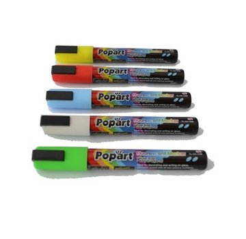 Popart Krijtstiften 5mm - 5 kleuren