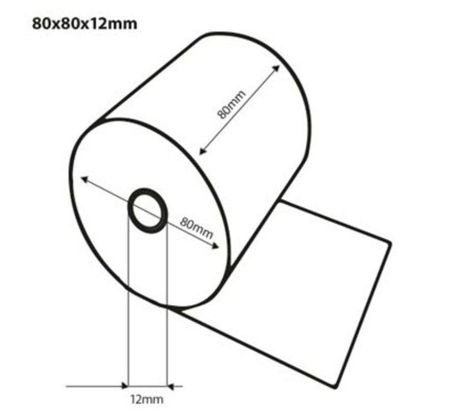 Kassarollen 80x80x12 mm (thermisch) 50rol