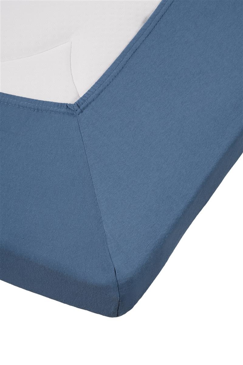 Jersey Splittopper hoeslaken - Blauw