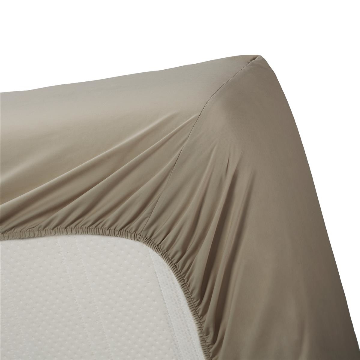 Percale Hoeslaken - Taupe
