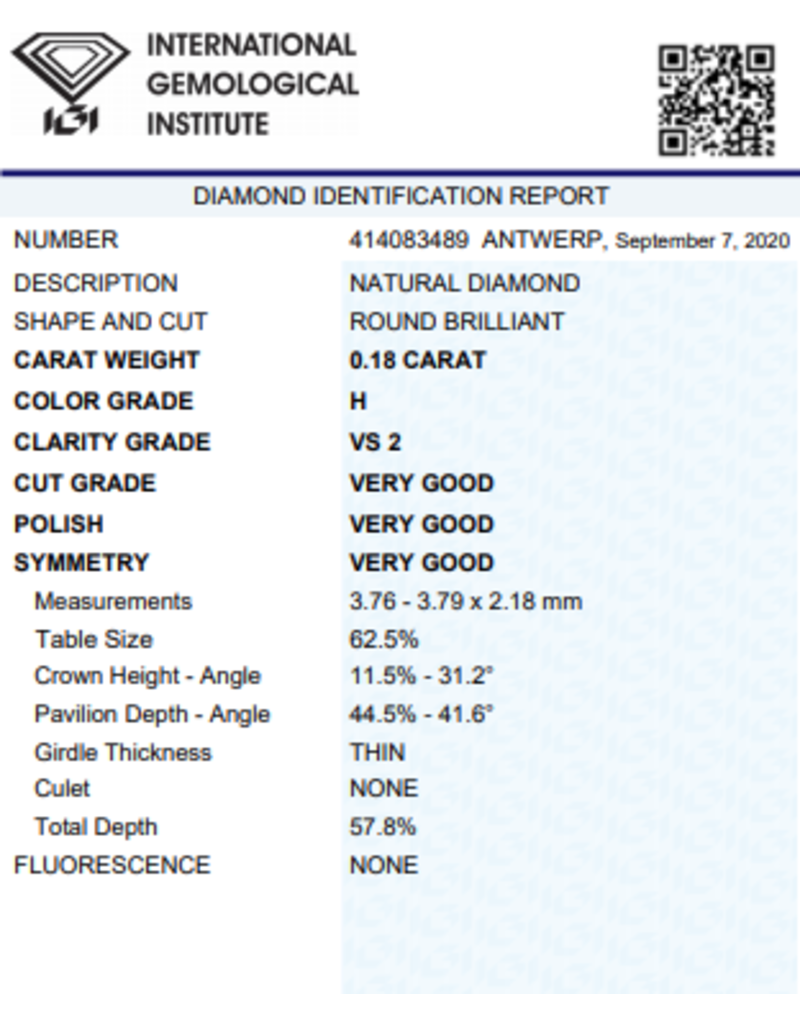 Briljant 0 18 Ct H Vs2 De Ruiter Diamonds