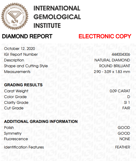 igi diamond reports