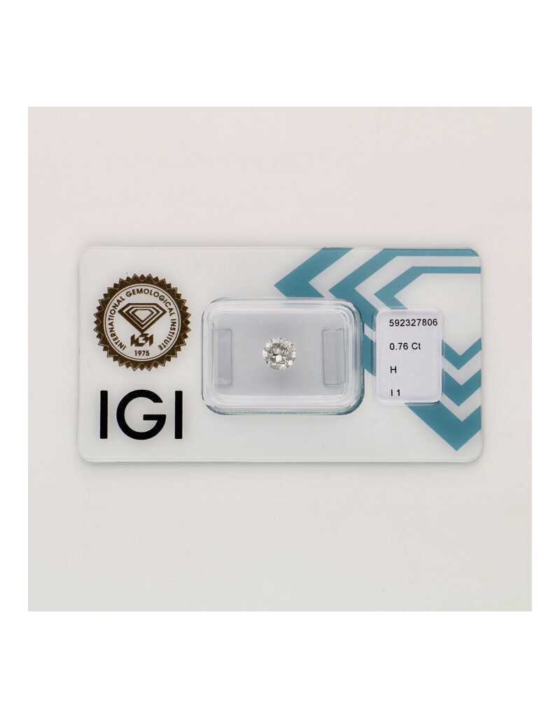 IGI Brilliant - 0.76 ct. - H-I1