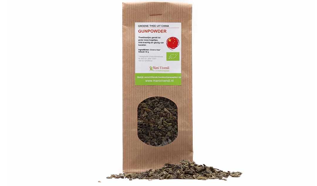 Biologische groene Gunpowder thee voor kombucha
