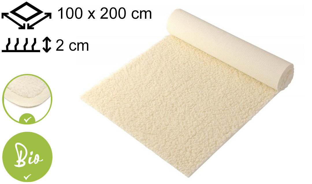 Yogamat Schapenwol BIO 100x200x2cm - met bies