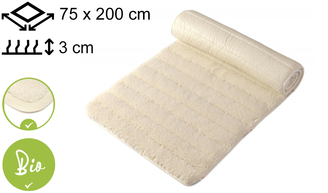 Yogamat Lichtgewicht BIO 75x200x3cm - met bies