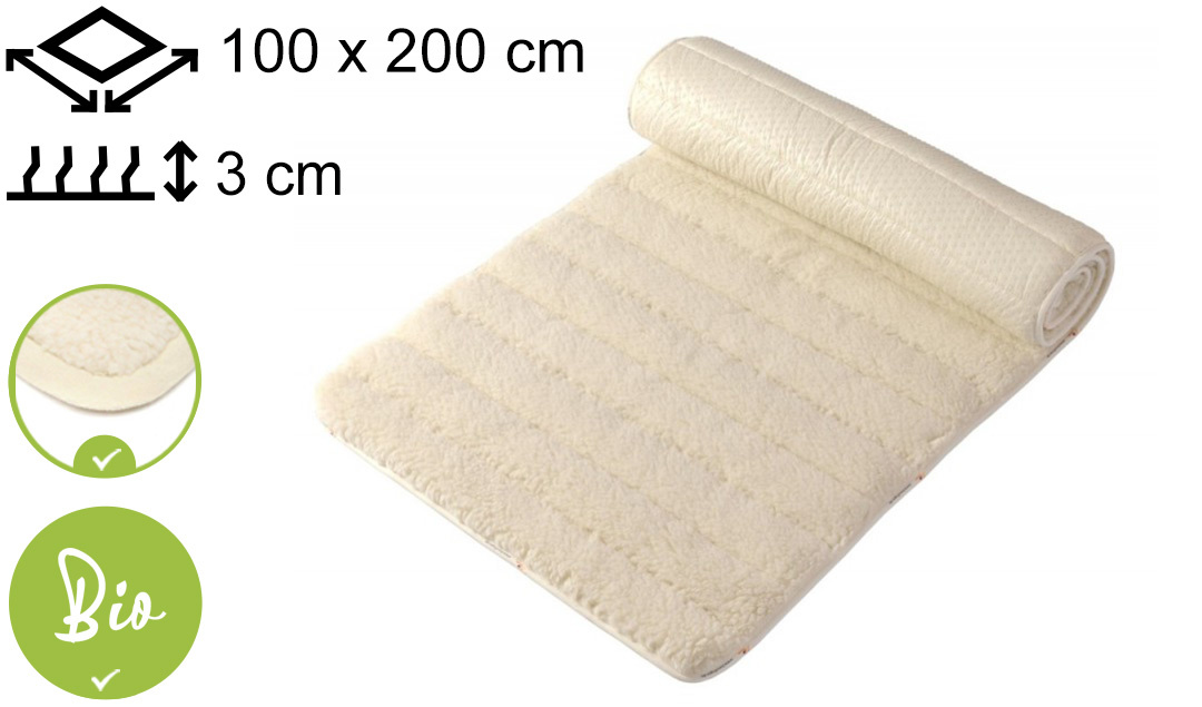 Yogamat Lichtgewicht BIO 100x200x3cm - met bies