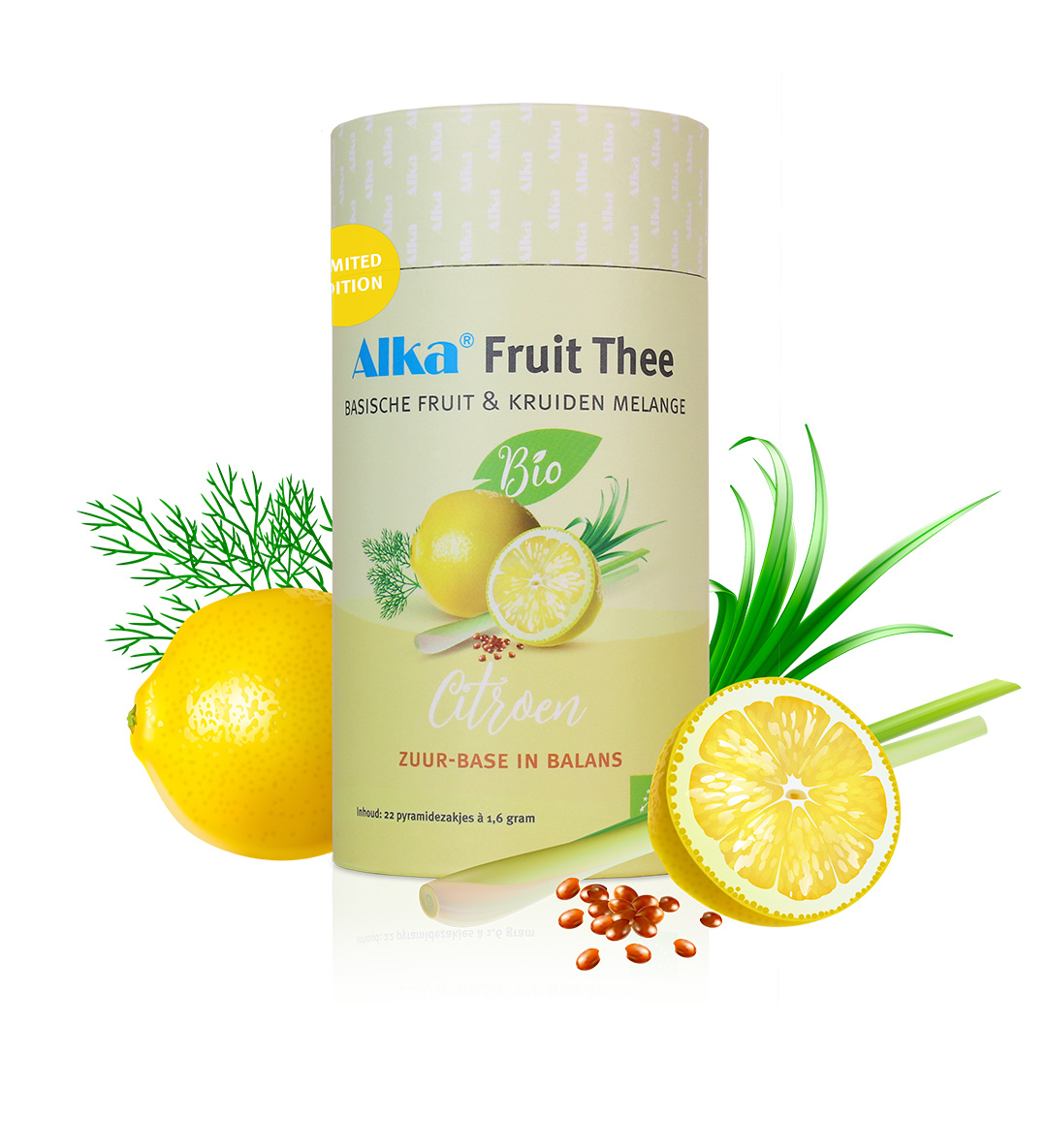 Biologische Basische Fruit thee Citroen - 22 filterzakjes