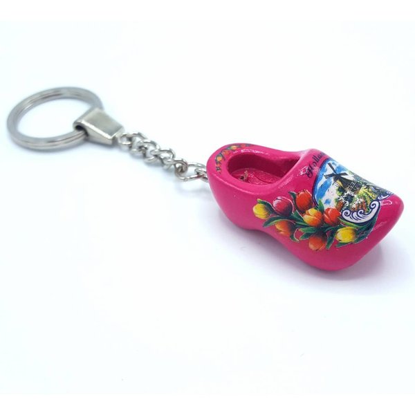 Woodenshoe keyhanger 1 shoe Dark Pink