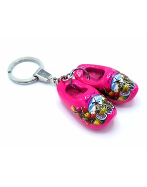  Klompsleutelhanger 2 klompjes Fuchsia