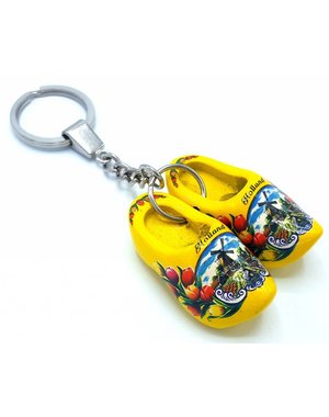  Klompsleutelhanger 2 klompjes Geel