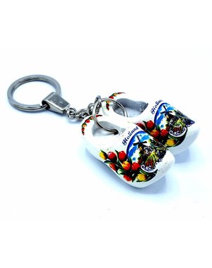  Klompsleutelhanger 2 klompjes Wit