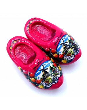  Woodenshoe magnet 4cm Dark pink