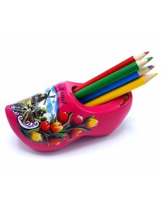  Pencil clog with 6 pencils dark pink