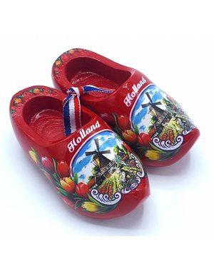  Souvenir klompenpaartje 8cm rood