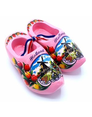  Souvenir klompenpaartje 8cm roze