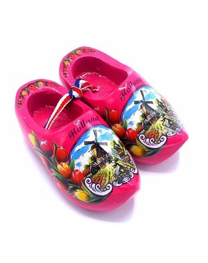  Souvenir woodenshoes 8cm dark pink