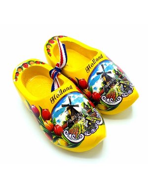  Souvenir klompenpaartje 8cm geel