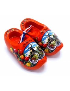  Souvenir klompenpaartje 8cm oranje