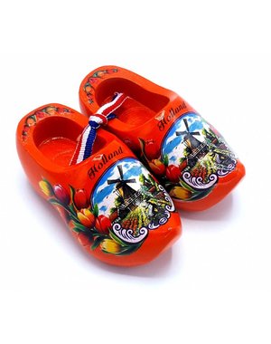  Souvenir klompenpaartje 8cm oranje