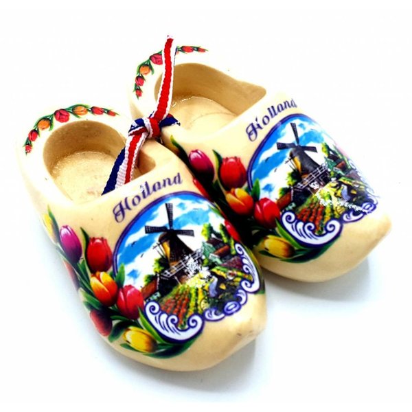 Souvenir woodenshoes 8cm Transparent