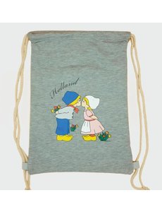 Amstel bags Draw string bag kissing couple gray