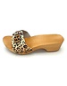 DINA Wooden sandals leopard print - wooden slippers -