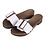 DINA Houten sandalen Wit effen met brede gesp