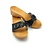 DINA  Schwarze Holzsandalen mit schmaler Schnalle – Clogs –
