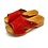 DINA Sandalen met houten zool, rood suede leer - Dina