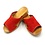 DINA Sandals with wooden sole, red suede leather - Dina