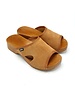 DINA Sandals with wooden sole, beige suede leather - Dina