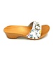 DINA Wooden sandals flower print with buckle