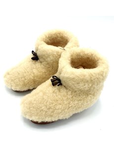 DINA Wool slippers with white bow