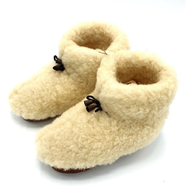 DINA Wool slippers with white bow