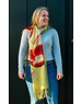  Tulip scarf 170x30cm red tulip on yellow scarf