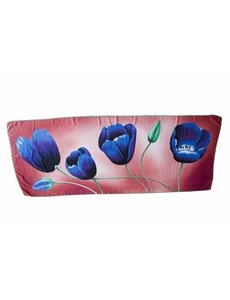  Tulpensjaal roze met blauwe tulpen