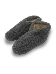 DINA Lovely Warm Wool Slippers – Low Model Dark Grey