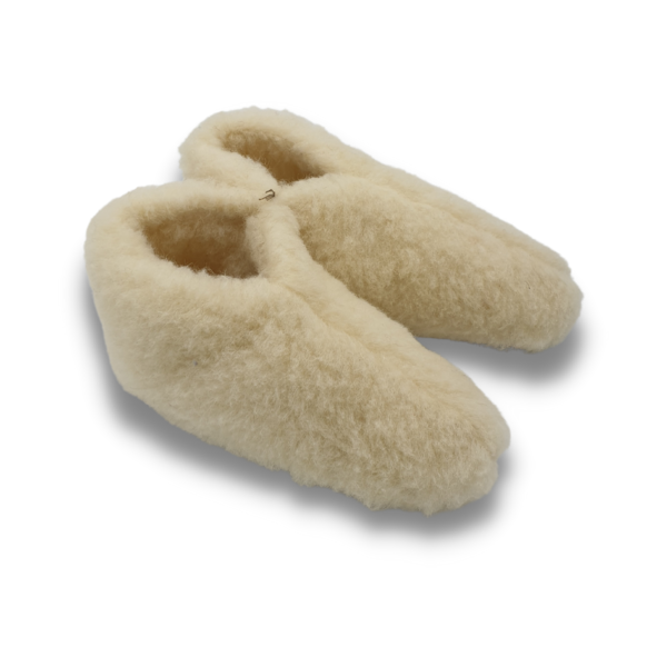 DINA Zachte Wollen Pantoffels – Laag Model Wit